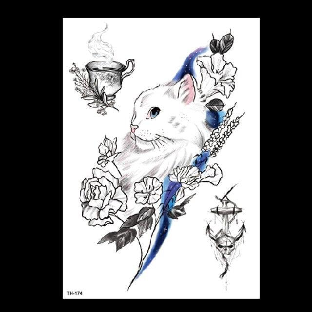 49 Sheets Waterproof Temporary Black Sketches Flowers Tattoo Stickers Flower Rose Tattoos For Women Adults
