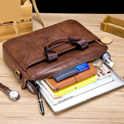 Full-grain Leather Large-capacity Men&