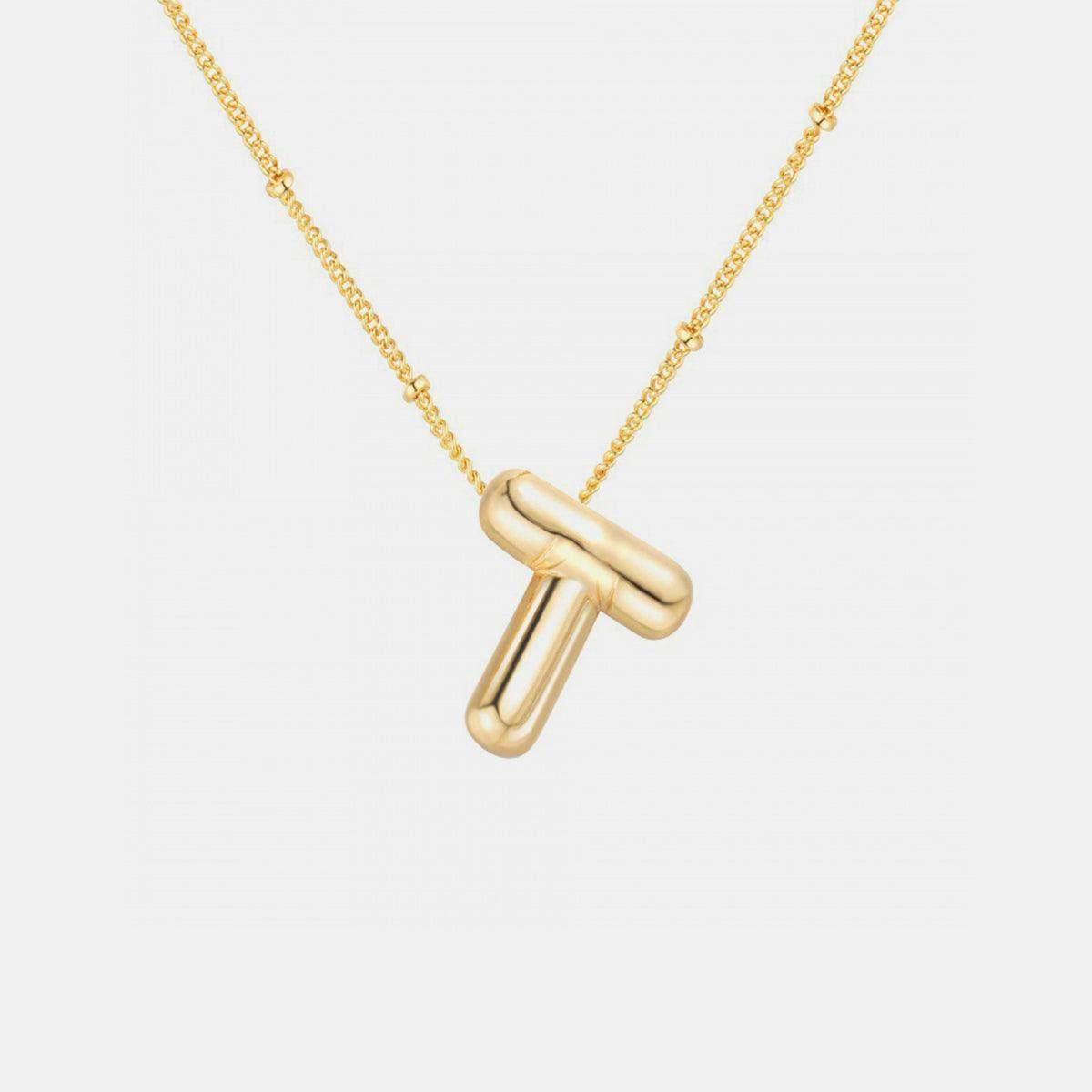 Gold-Plated Bubble Initial Necklace for Personalized Style