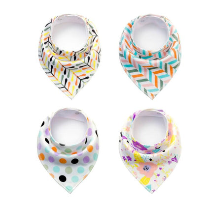 4pcs Lot Bibs Burp Cloth Print Arrow Wave Triangle Baby Bibs Cotton Bandana Accessories