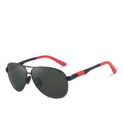 Men 100% Polarized Aluminum Alloy Frame Sunglasses  In Elegant Retro Classic Men&
