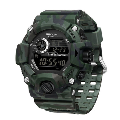 Shock Military Army Mens Watch In Camouflage  Style With LED Digital Back Light With Luminous  Effect