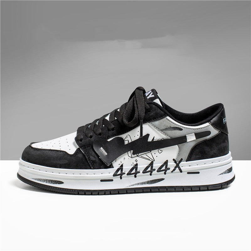 Distressed Graffiti Skateboard Shoes Men&