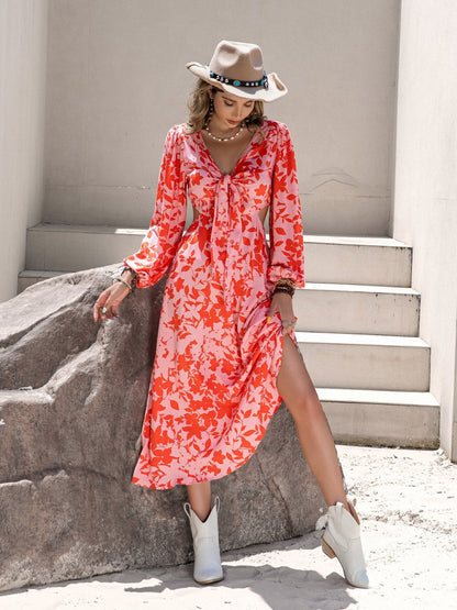 Long Sleeve Cutout Midi Dress