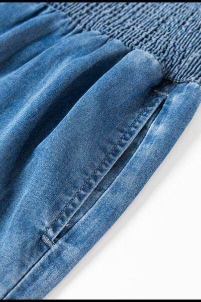 Smocked Wide Leg Jeans for Effortless Style and Comfort