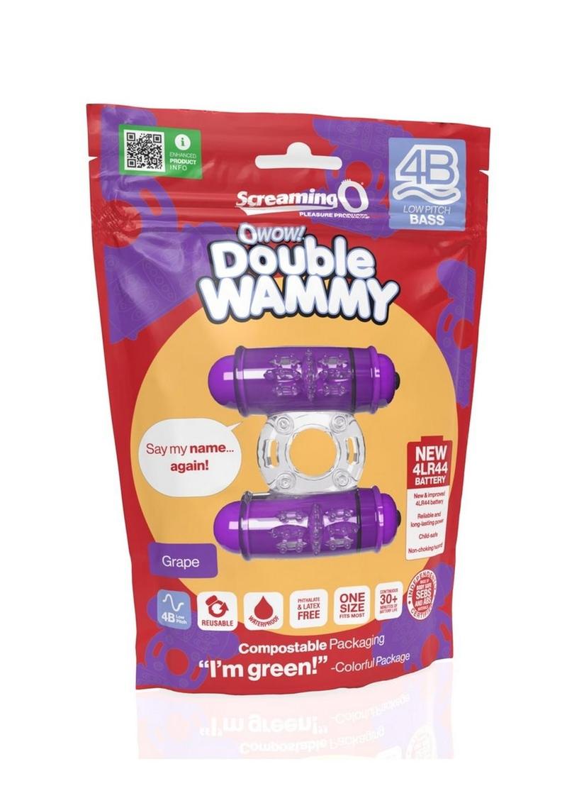 4B Double Wammy Rechargeable Silicone Dual Vibrating Couples Cock Ring