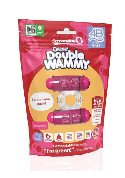 4B Double Wammy Rechargeable Silicone Dual Vibrating Couples Cock Ring