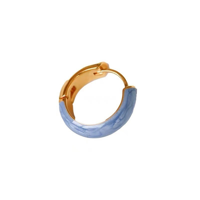 Enamel Simple Ring Ear Clip No Piercing