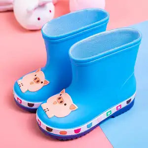 The Waterproof Shoes For Children In Dinosaur Are Thickened And Flexed