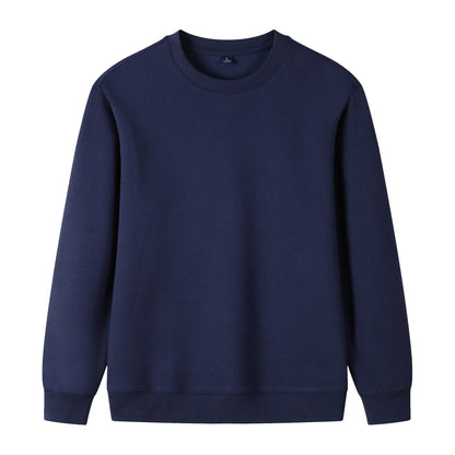320g Straight Shoulder Pure Cotton Autumn Long Sleeve Round Neck Solid Color Sweatshirt Customized