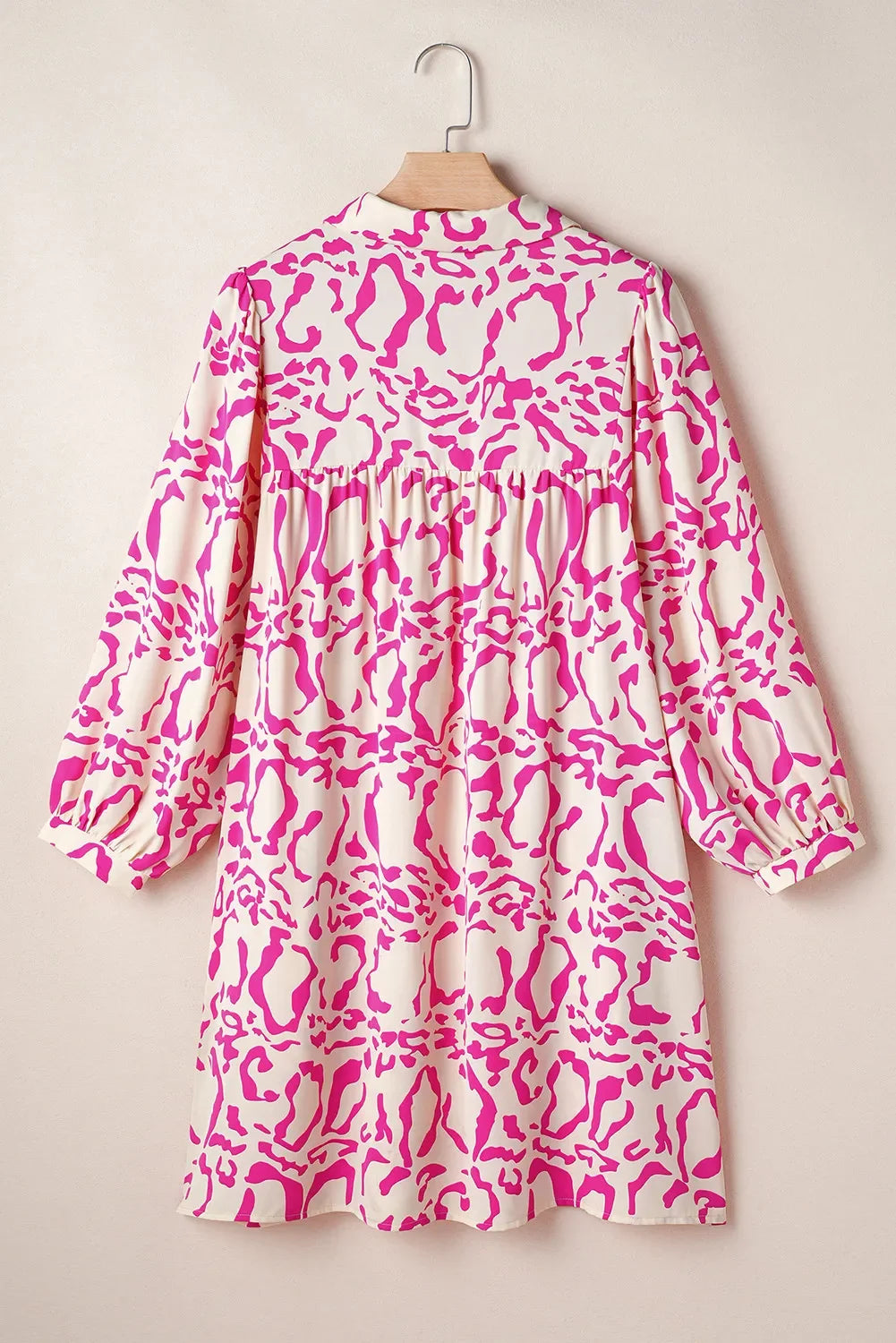Beautiful Ivory Printed Long Sleeve Mini Dress Elegant &amp; Chic Women&