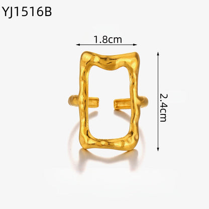Irregular Geometric Stainless Steel Ring