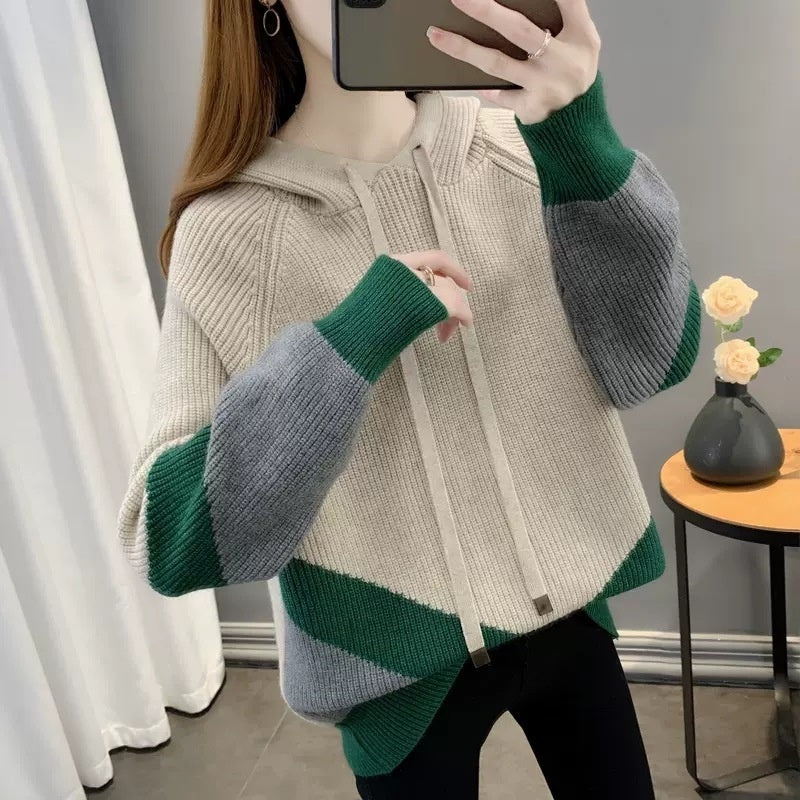 Stylish  Western-style Knitted Hoodie For Women