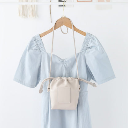 Soft PU Cute Mini Mobile Phone Bag - Fashionable Pleated Shoulder Women&