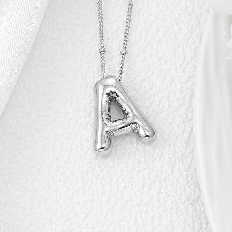 Copper Bubble Letter Pendant Necklace for Stylish Charm