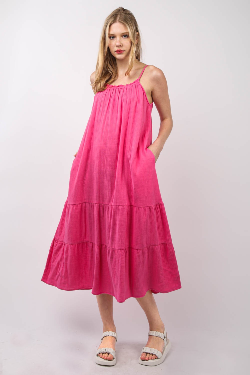 Tiered Ruffle Midi Dress