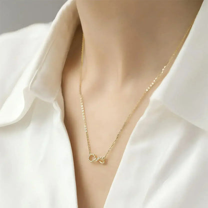 18K Gold Lock Necklace - Octagonal Gemstone Pendant - Adjustable Chain
