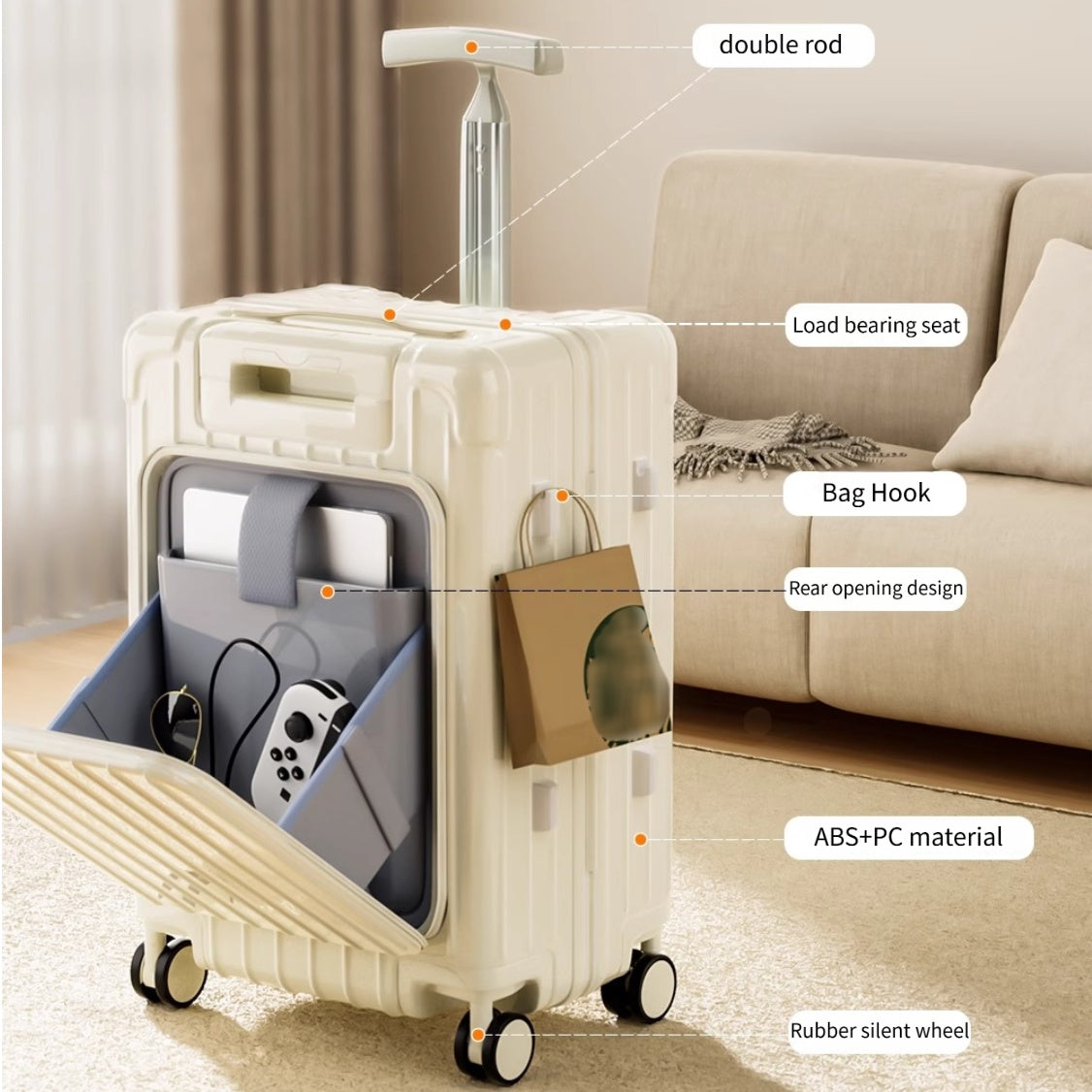 Double Pole Design Portable Luggage, Mother&