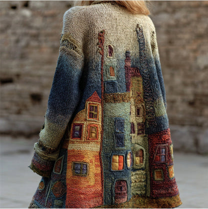 Mens Mid-Length Digital-Print Abstract Cape