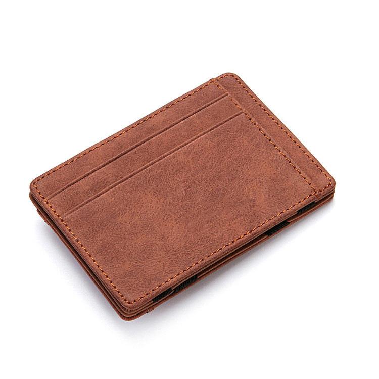 PU Creative Magic Wallet Flip Card Holder Men&