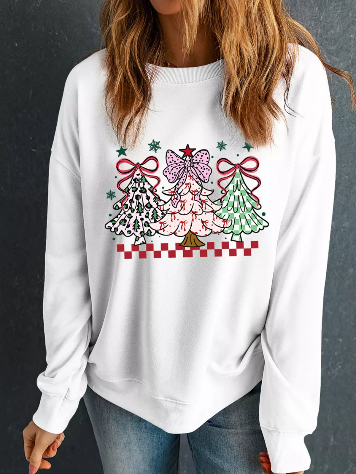 Christmas Tree Graphic Customized Holiday Sweatshirt