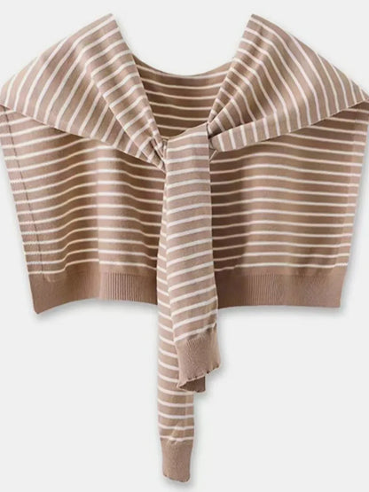 Striped Contrast Knit Wrap