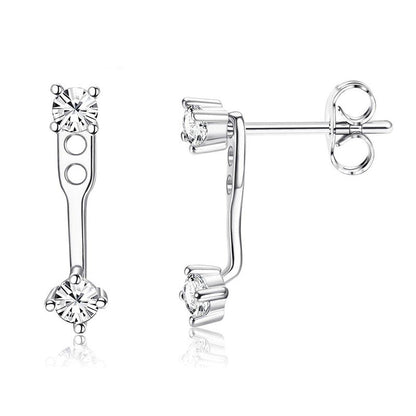 Womens Brass Earrings Set With Silver Needles And Real Gold Plating