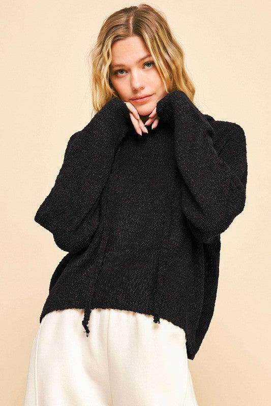 Davi &amp; Dani Drop Shoulder Long Sleeve Hooded Sweater for Women