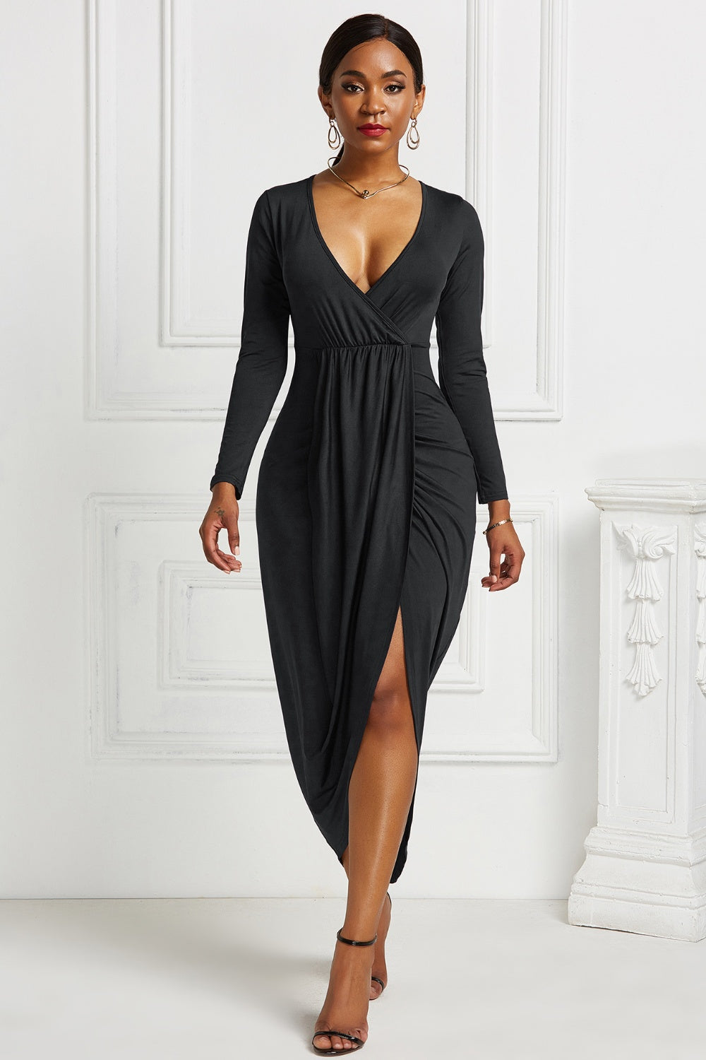 Trendy Ruched High-Low Dress