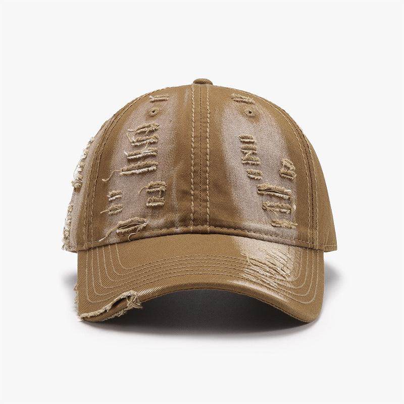 Distressed Adjustable Cotton Baseball Cap for Everyday Wear
