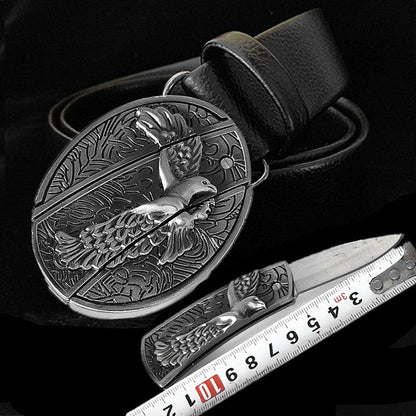 Smooth Buckle Self-defense Belt Knife Punk Buckle Head