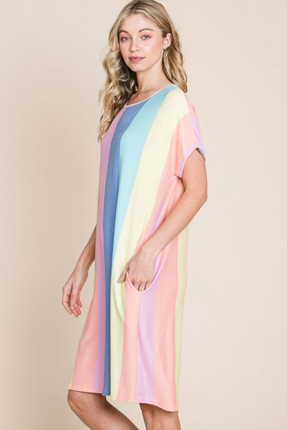 Patriotic Striped Pocket Dress - Summer Comfort