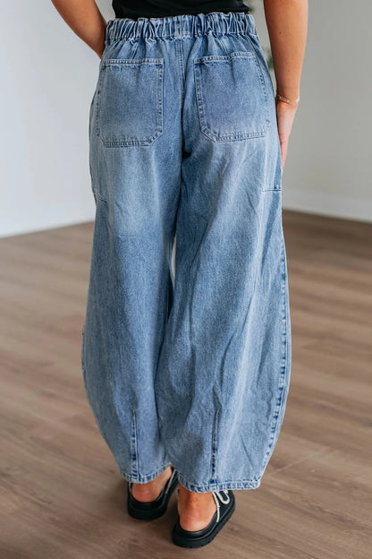 Wide Leg Drawstring luxury Jeans