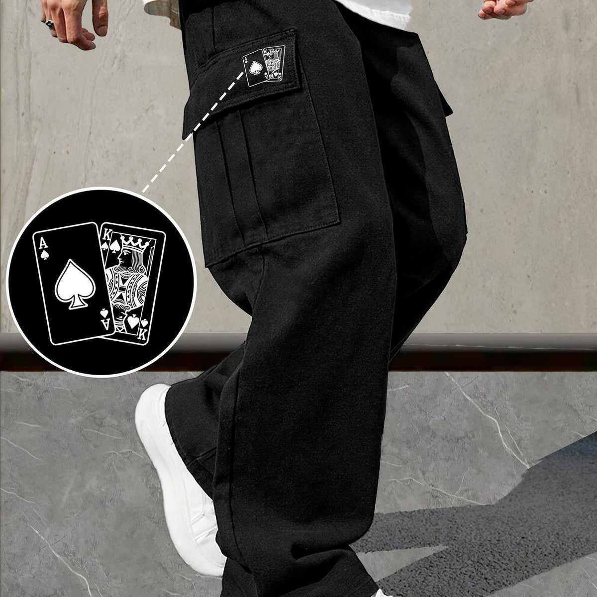 Mens Loose Fit Work Pants With A Drawstring