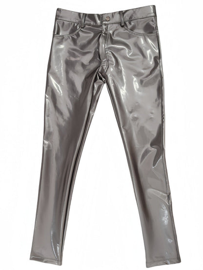 Mens Mirrored PU Latex Faux Leather Pants