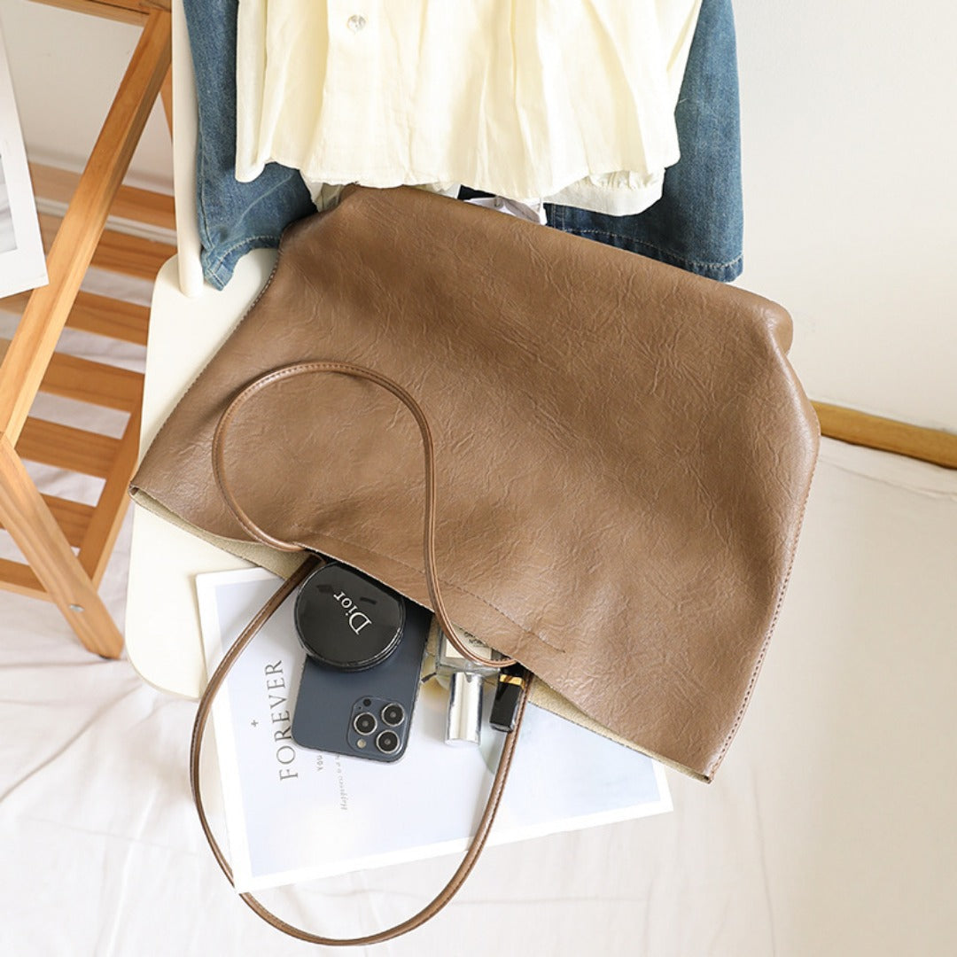 Elegant Soft PU Large Bag 2in1 – Retro Women&