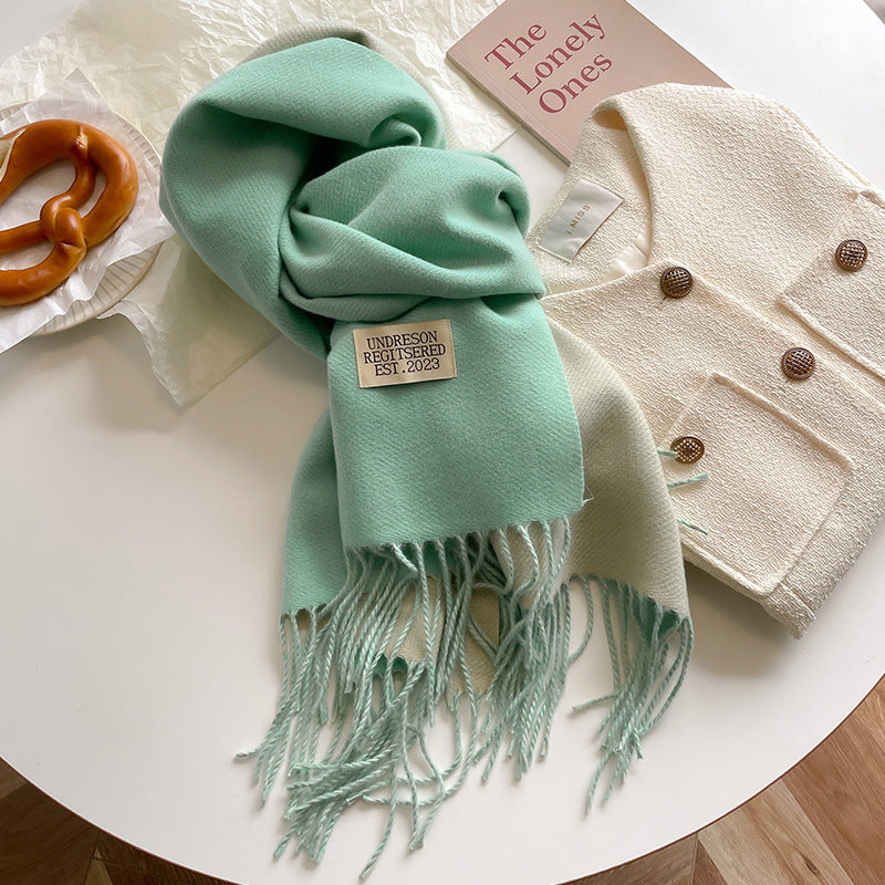 Double-sided Artificial Cashmere Scarf Women&