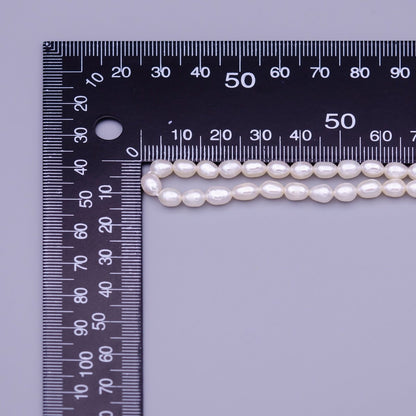 4mm - 5mm AAA Oval Natural Freshwater Pearl 61pcs Full Strand Beads | WA-1316 Clearance Pricing