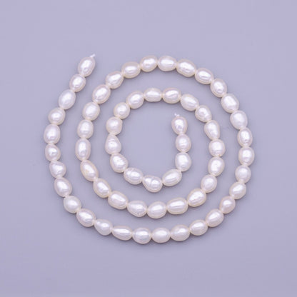 4mm - 5mm AAA Oval Natural Freshwater Pearl 61pcs Full Strand Beads | WA-1316 Clearance Pricing