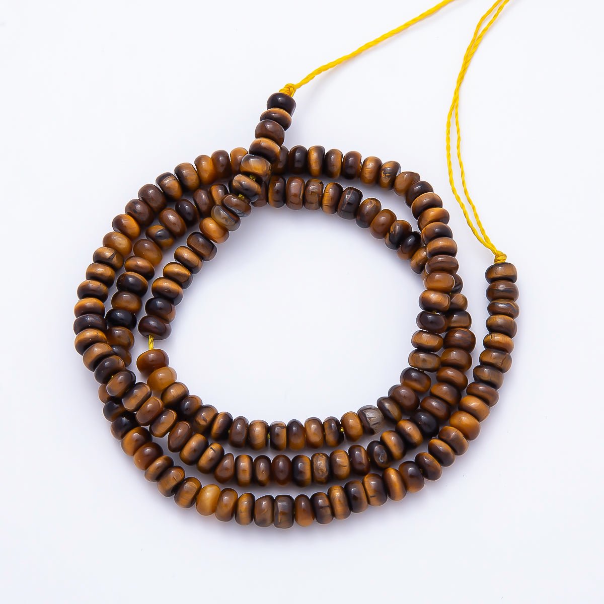 4mm Brown Tiger Eye Rondelle Natural Gemstone Bead Strand Finding | WA-01480