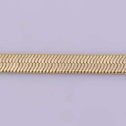 4mm Flat Snake Herringbone Minimalist 16 Inch Choker Layering Necklace | WA-364 Clearance Pricing