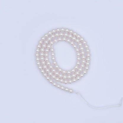 4mm Round White, Purple, Pink Shell Pearl Strand | WA-2987 ~ WA-3011