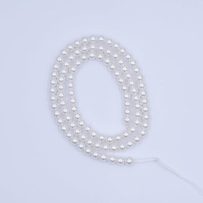 4mm Round White, Purple, Pink Shell Pearl Strand | WA-2987 ~ WA-3011