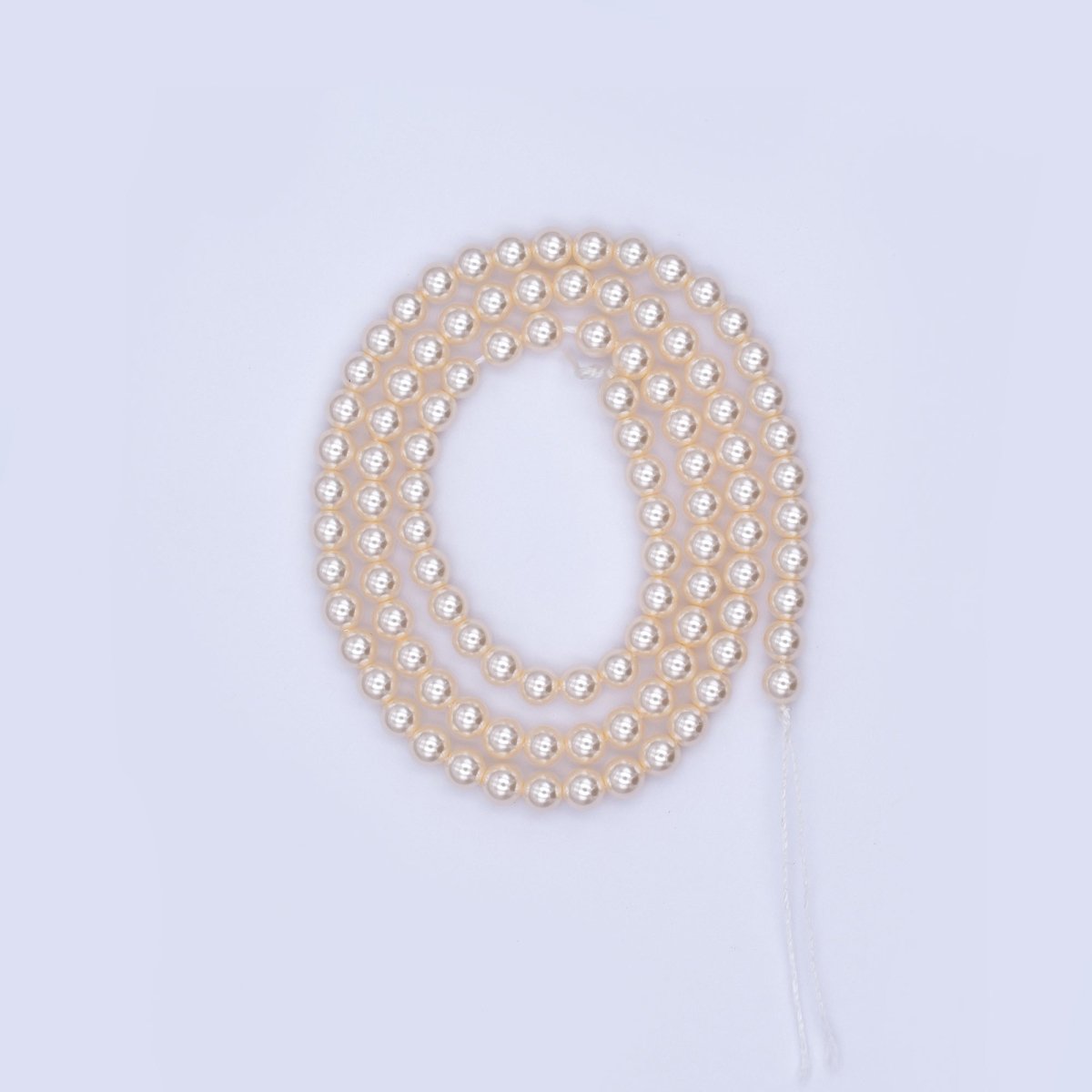 4mm Round White, Purple, Pink Shell Pearl Strand | WA-2987 ~ WA-3011