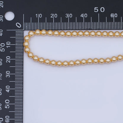 4mm Round White, Purple, Pink Shell Pearl Strand | WA-2987 ~ WA-3011