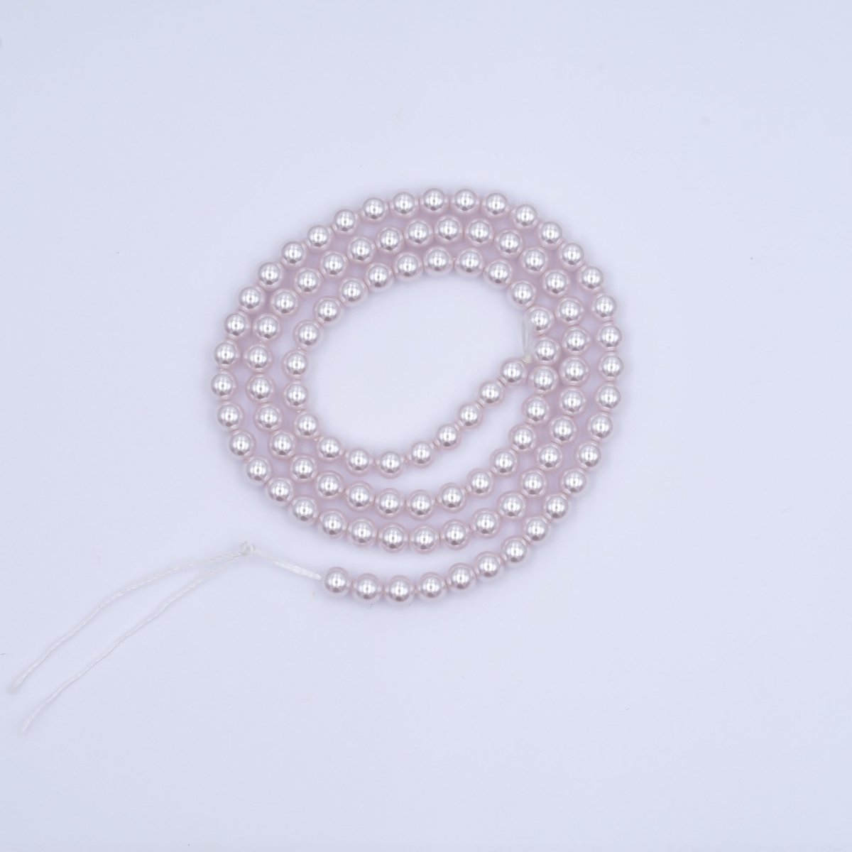 4mm Round White, Purple, Pink Shell Pearl Strand | WA-2987 ~ WA-3011