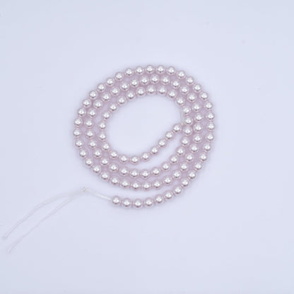 4mm Round White, Purple, Pink Shell Pearl Strand | WA-2987 ~ WA-3011