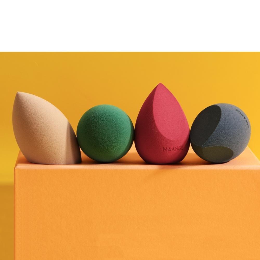4Pcs Makeup Sponge Set Blender Cosmetics Concealer Blending Powder Liquid Cream Colorful Makeup Sponges Set For Womens