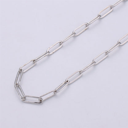 4X11mm 24K Gold Filled PAPERCLIP Elongated Chain, Flat Drawn Rectangle Cable Box Chain Sold By Yard, Bulk Unfinished Chain, White Gold Filled | ROLL-072, ROLL-077, ROLL-179, ROLL-095