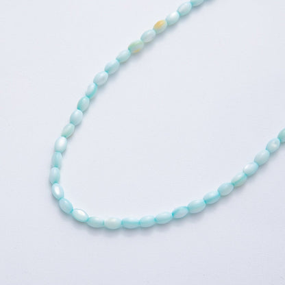 4mm x 3mm Blue, Purple Shell Pearl Oval Gemstone Strand | WA-03495 WA-03496